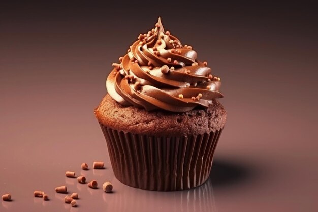 a delicious look of a chocolate cupcake