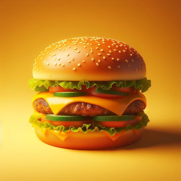 Foto un delizioso hamburger generato dall'ai