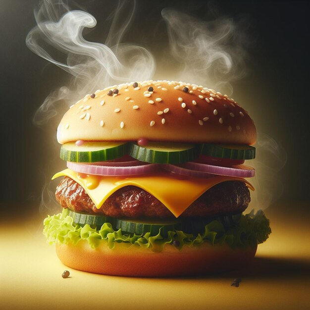 a delicious looking burger AI generated