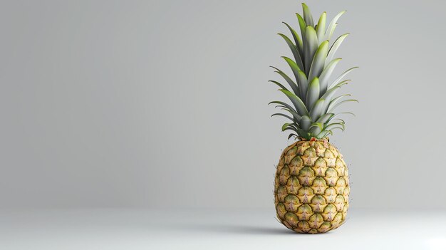 Photo a delicious looking pineapple isolated on a white background the pineapple is ripe and juicy with a bright yellow exterior and green leaves