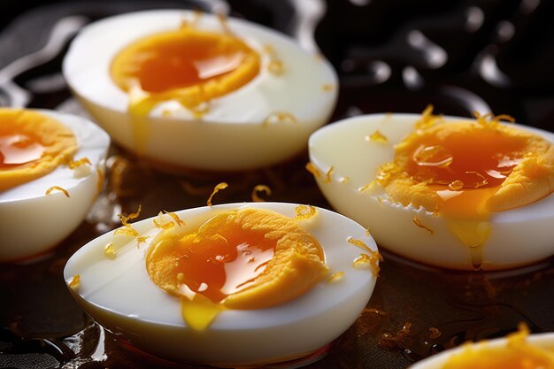 Premium AI Image | Delicious looking softboiled eggs