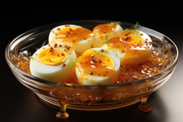 Premium AI Image | Delicious looking softboiled eggs