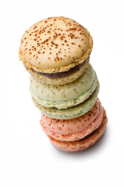 Delicious macaroons stacked (clipping path)