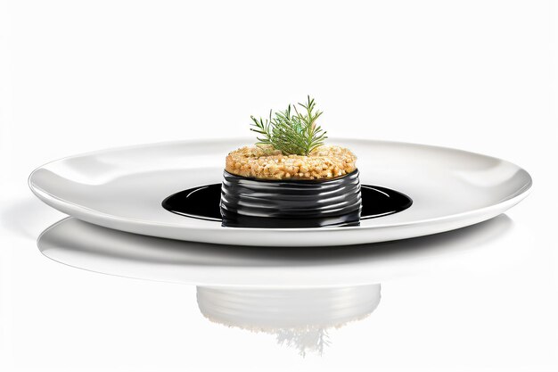 Delicious meal on a plate with a white background