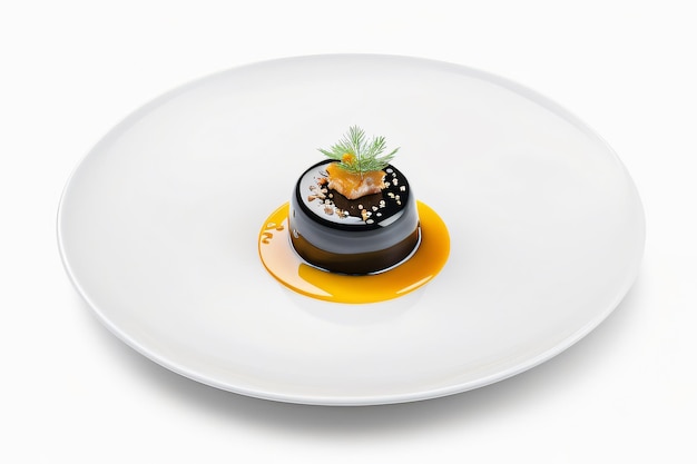 Delicious meal on a plate with a white background