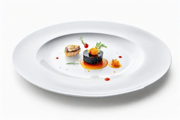 Delicious meal on a plate with a white background