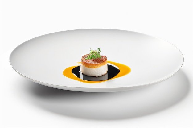 Delicious meal on a plate with a white background