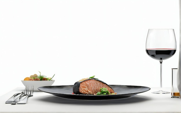 Delicious meal on a plate with a white background