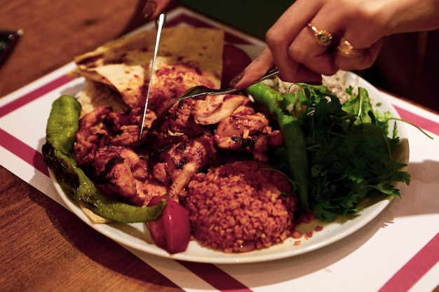 Delicious meat meal on the table