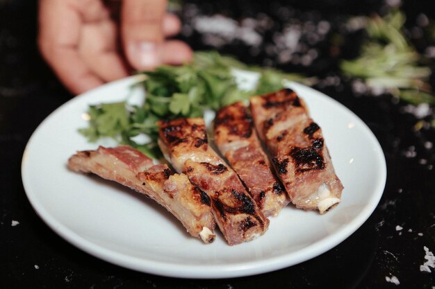 Delicious meat meal on the table