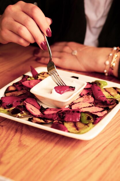 Delicious meat meal on the table