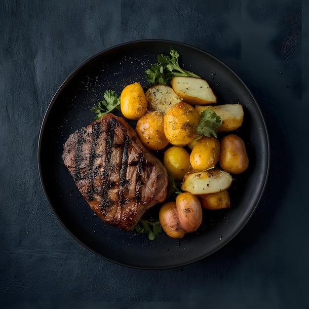 Delicious meat and potatoes grilled to perfection For Social Media Post Size