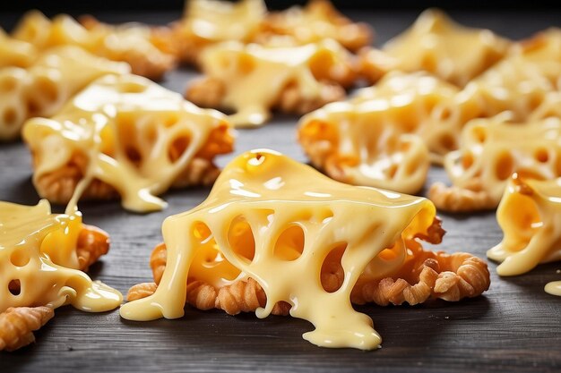 Delicious melted cheese snacks