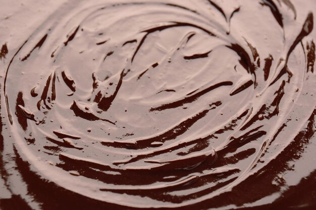 Delicious melted chocolate closeup