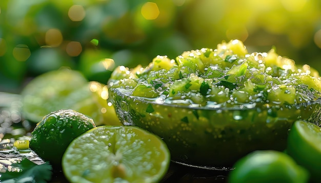 delicious mexican food Salsa verde background