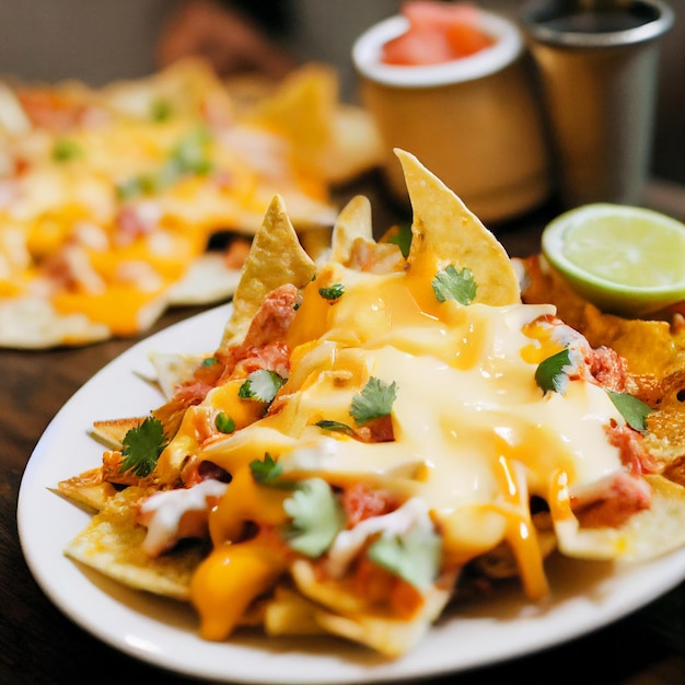 Photo delicious mexican nachos cheesy texmex nachos with cheese