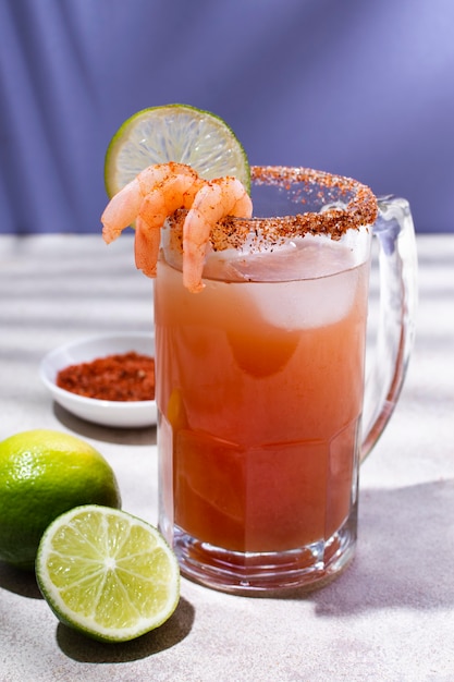 Photo delicious michelada beverage assortment