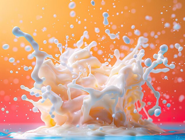 写真 美味しいミルク写真 爆発的な味 スタジオ照明 スタジオ背景 鮮やかな色 い焦点 高品質 アーティスティック ユニーク