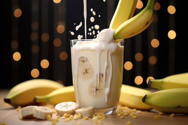 Delicious milkshake drink with the goodness of bananas