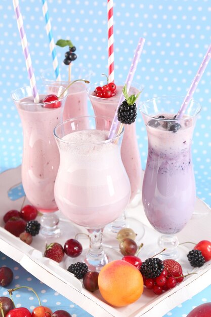 Delicious milkshakes closeup