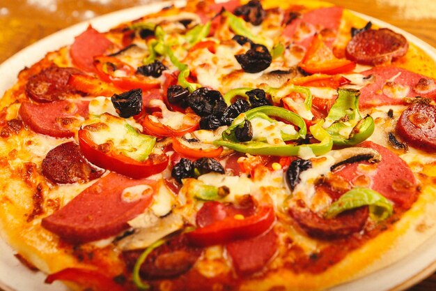 Delicious Mixture pizza Italian food