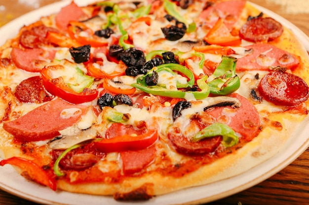 Delicious Mixture pizza Italian food