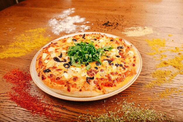 Delicious Mixture pizza Italian food