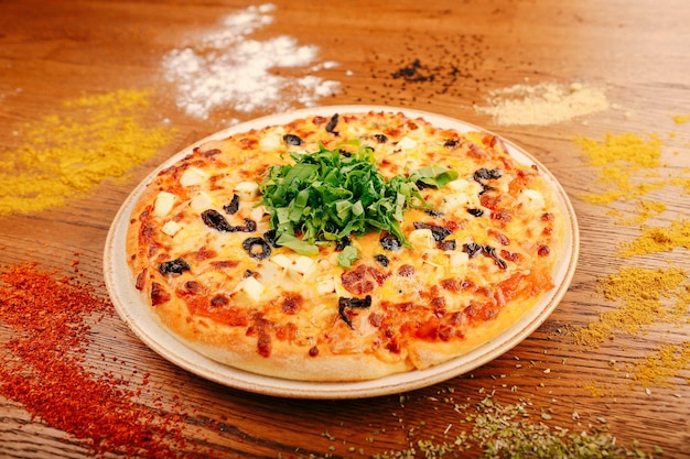 Delicious Mixture pizza Italian food