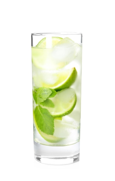 Delicious mojito in glass isolated on white