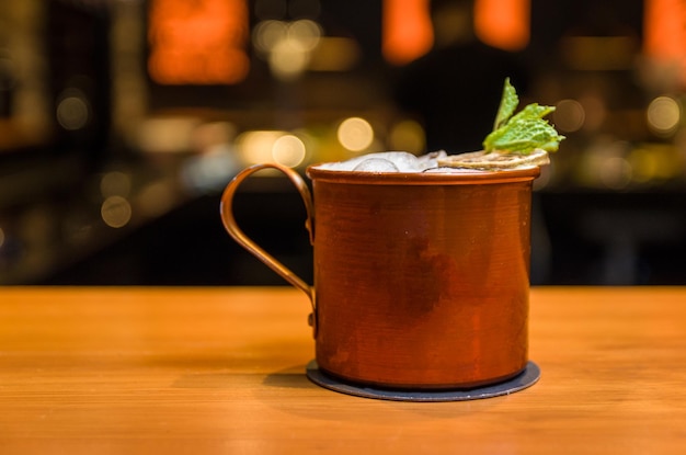 Delicious Moscow Mule drink copper cup