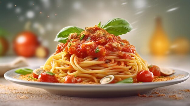 delicious mouthwatering classic italian spaghetti pasta