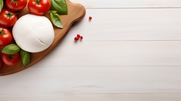 Delicious Mozzarella Cheese Photorealistic Horizontal Background Creamy Milk Product Ai Generated Backdrop with Copyspace Tasty Mozzarella Cheese