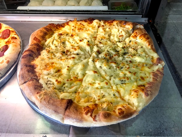 Delicious mozzarella pizza food