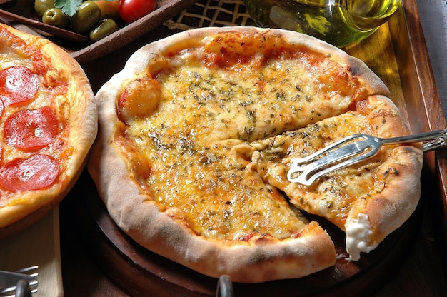 Delicious mozzarella pizza