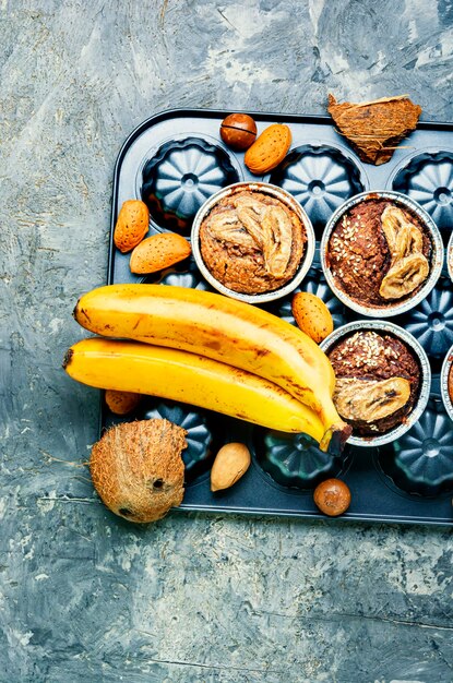 delicious muffins or banana muffins