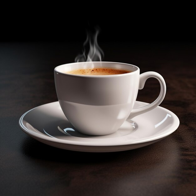 高品質の美味しいカップのホットコーヒー写真