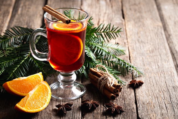 Delicious mulled wine drink concept