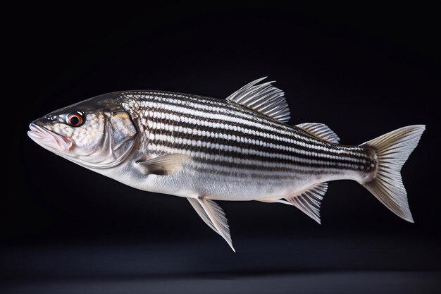 Delicious Mullet geïsoleerd op witte achtergrond Vis gestreepte mullet