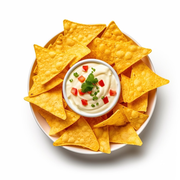 delicious nacho isolated white background