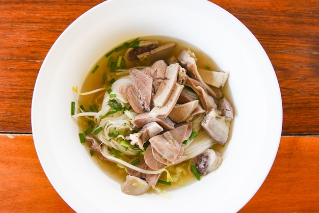 Delicious noodles bowl closeup