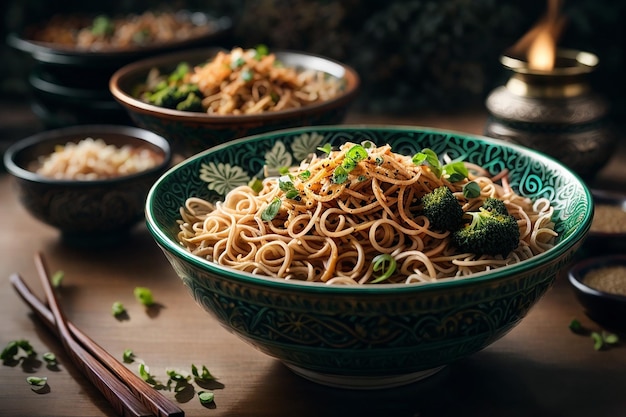 Delicious noodles concept
