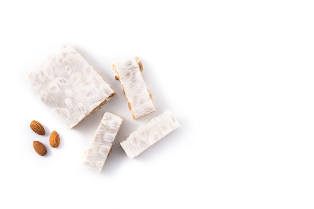 Delicious nougat isolated on white background