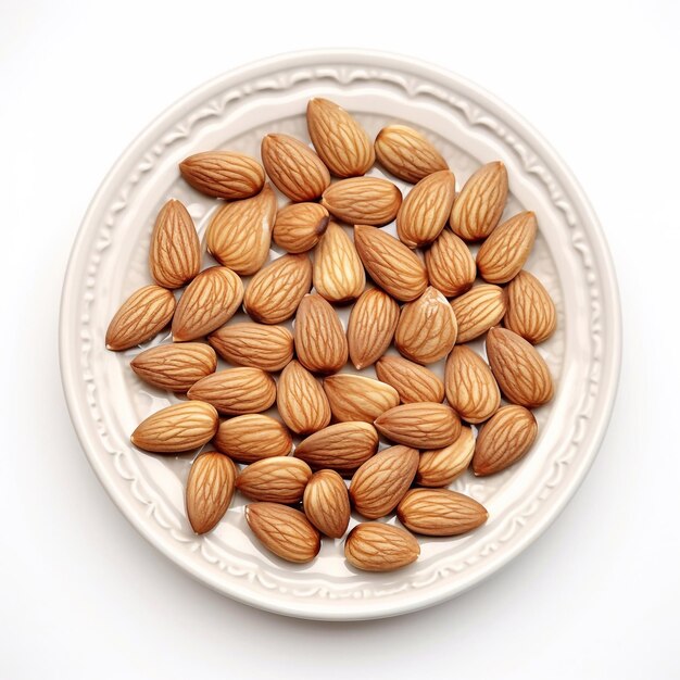 Delicious nut almond lies on beautiful plate Ai generated