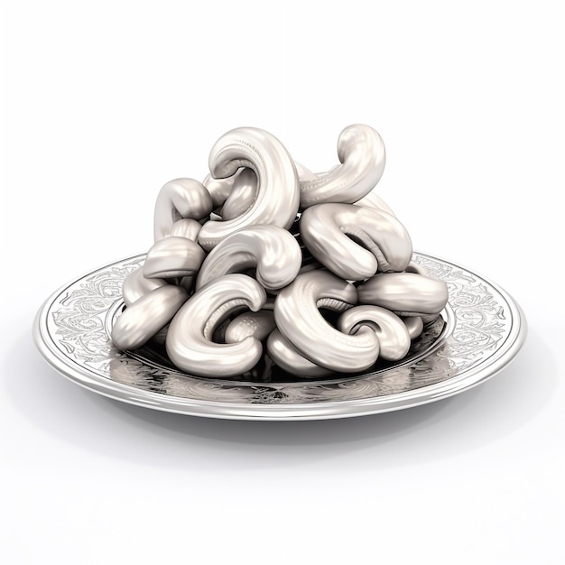 Delicious nut cashew lies on beautiful plate Ai generated