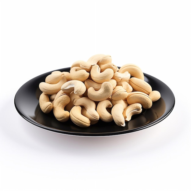 Delicious nut cashew lies on beautiful plate Ai generated