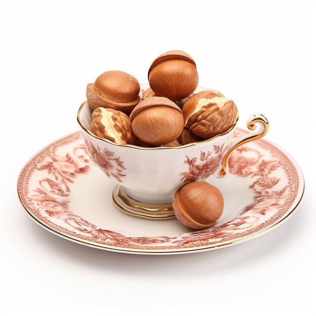 Delicious nut hazelnut lies on beautiful plate Ai generated