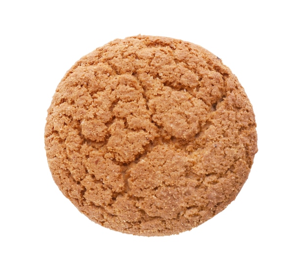 白い背景の上のおいしいオートミール クッキー