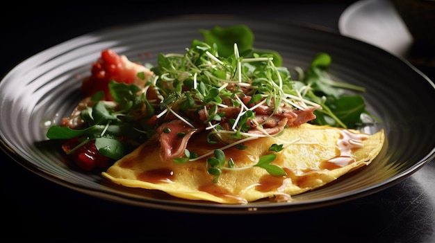 Delicious omelet with herbs