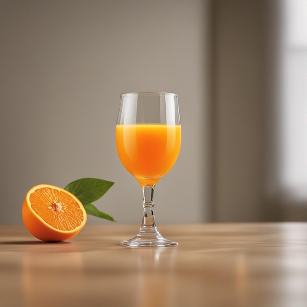 A delicious orange juice glass photography