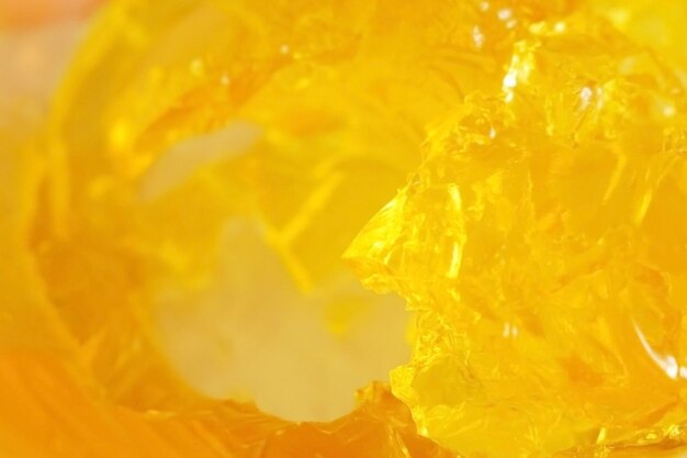 Delicious orange tasty jelly pudding background summer dessert closeup